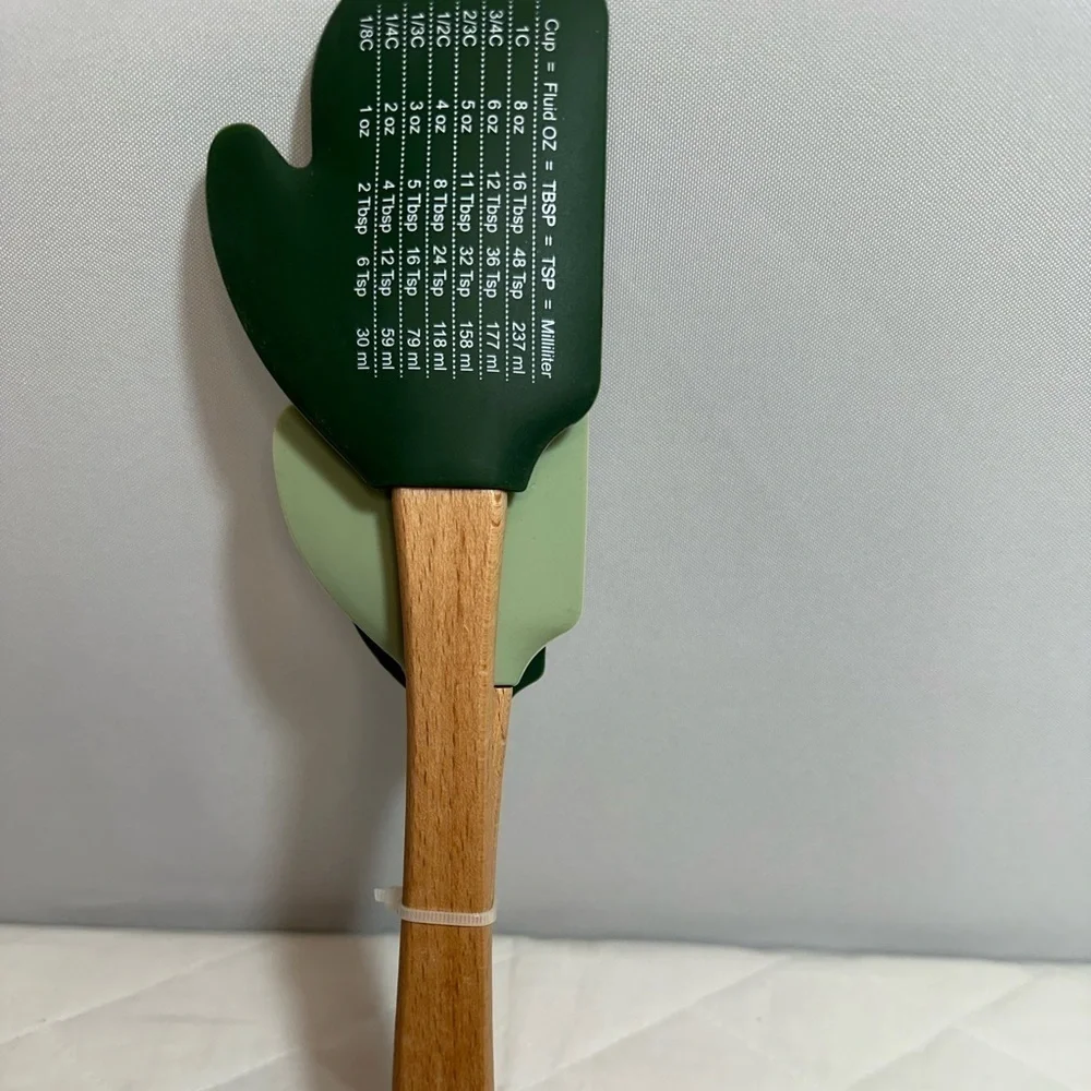 CWC 3 Piece Set Spatula With Wooden Handles 12”,10”,8”Christmas Cook With Color